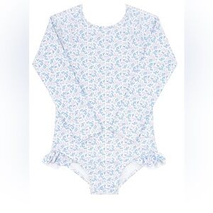 Minnow Briland Blue Botanic Rashguard One Piece 3/4T